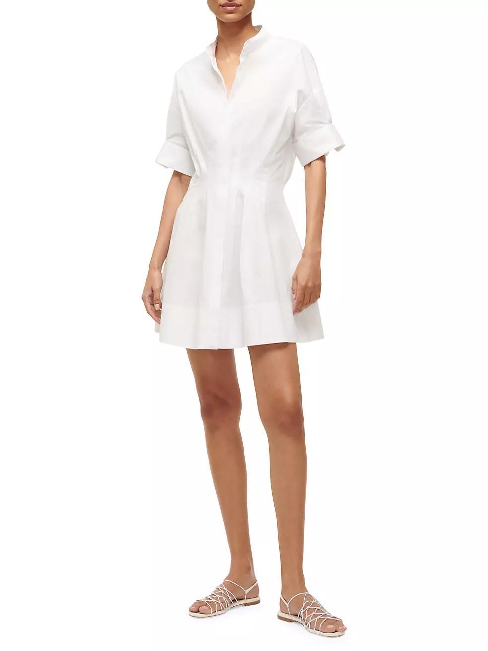 Lorenza Stretch-Cotton Short-Sleeve Minidress Product Image