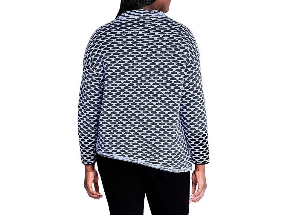 NIC+ZOE Plus Size Pixel Play Sweater Multi) Women's Clothing Product Image