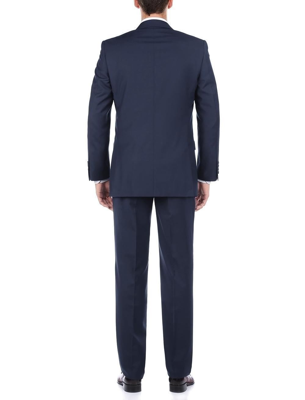 Bevagna Collection - Blue 100% Virgin Wool Regular Fit Pick Stitched 2 Piece Suit Product Image