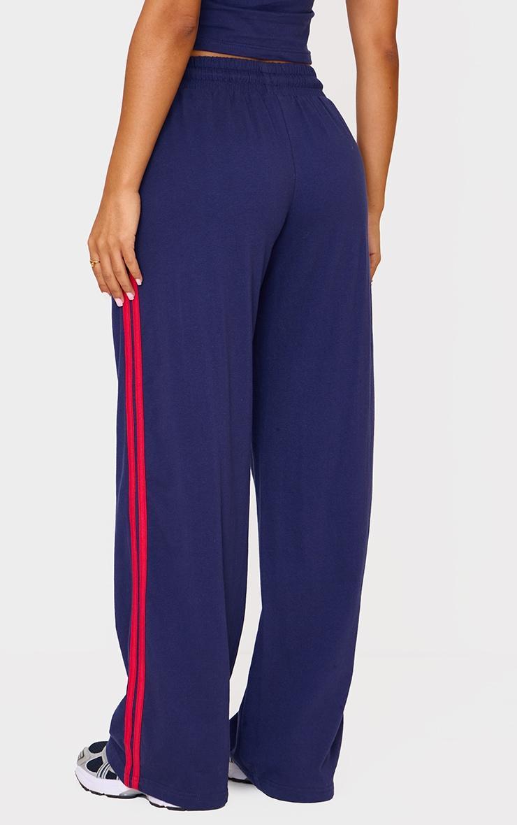 Petite Navy Stripe Detail Jersey Track Pants Product Image