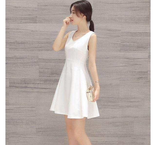 Sleeveless V-Neck A-Line Mini Dress Product Image