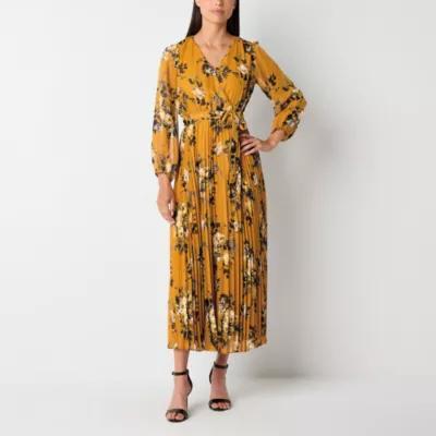 Studio 1 Womens Long Sleeve Floral Maxi Dress Product Image