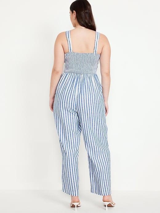 Fit & Flare Linen-Blend Jumpsuit Product Image