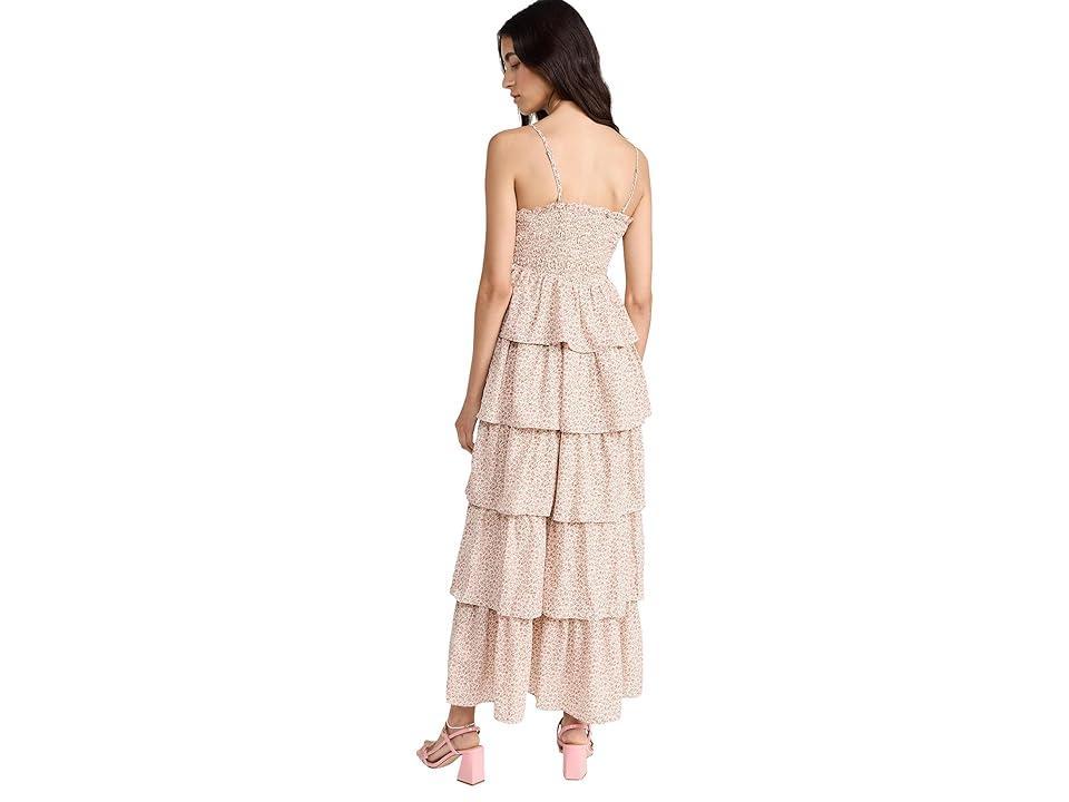 English Factory Floral Smocked Multi Tiered Maxi (Ivory) Women's Dress Product Image