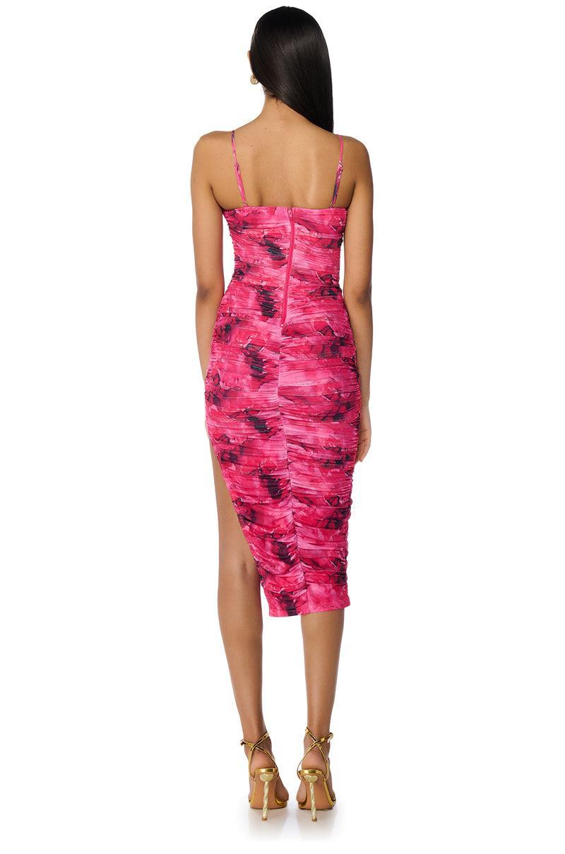 FEELING FINE RUCHED MIDI DRESS Product Image