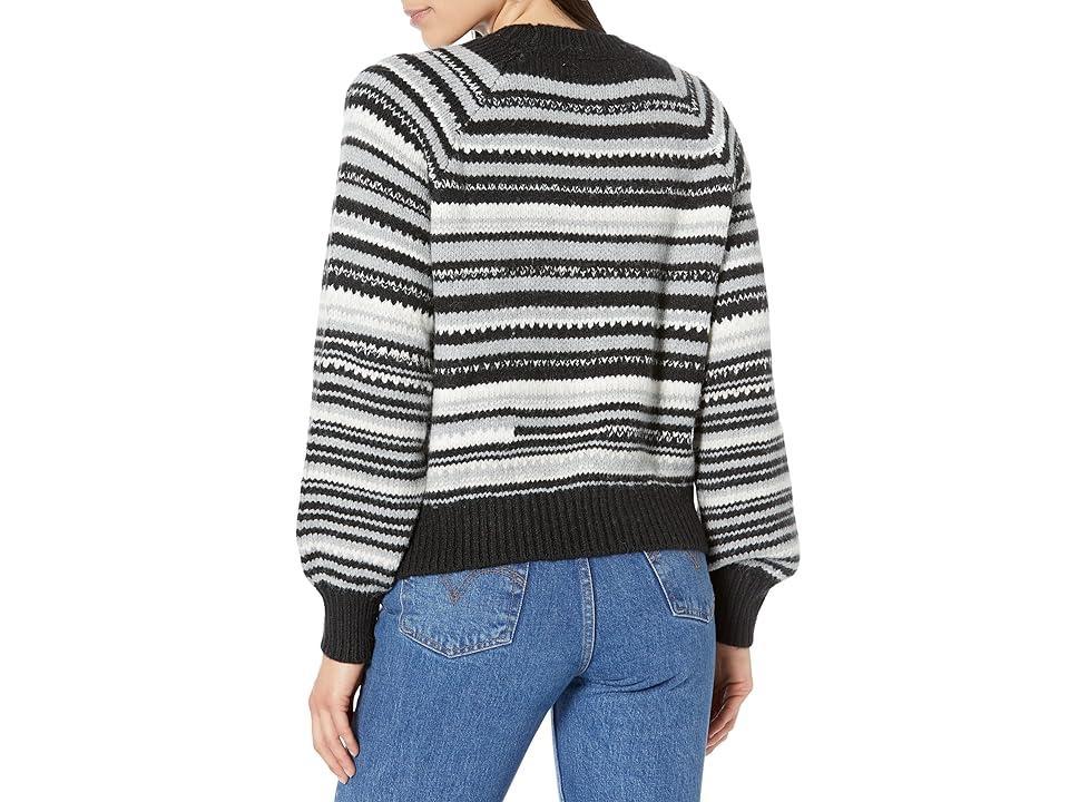 Lucky Brand Space Dye Crew Sweater Grey Combo) Women's Clothing Product Image