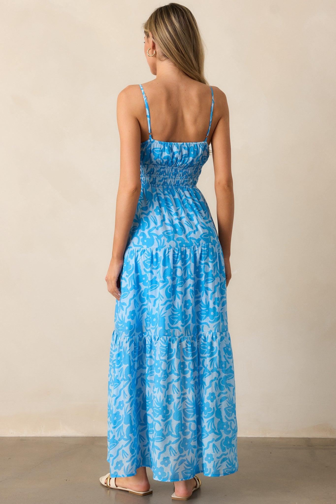 MINKPINK Enza Blue Floral Maxi Dress Product Image