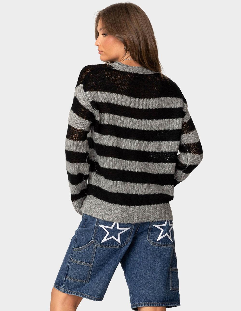 EDIKTED Light Knit Striped Sweater Product Image