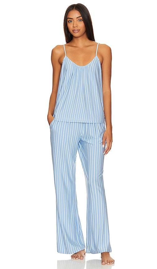 Eberjey The Tencel Modal Cami Pants Pajama Set (Nordic Stripes Vista Ivory) Women's Pajama Sets Product Image