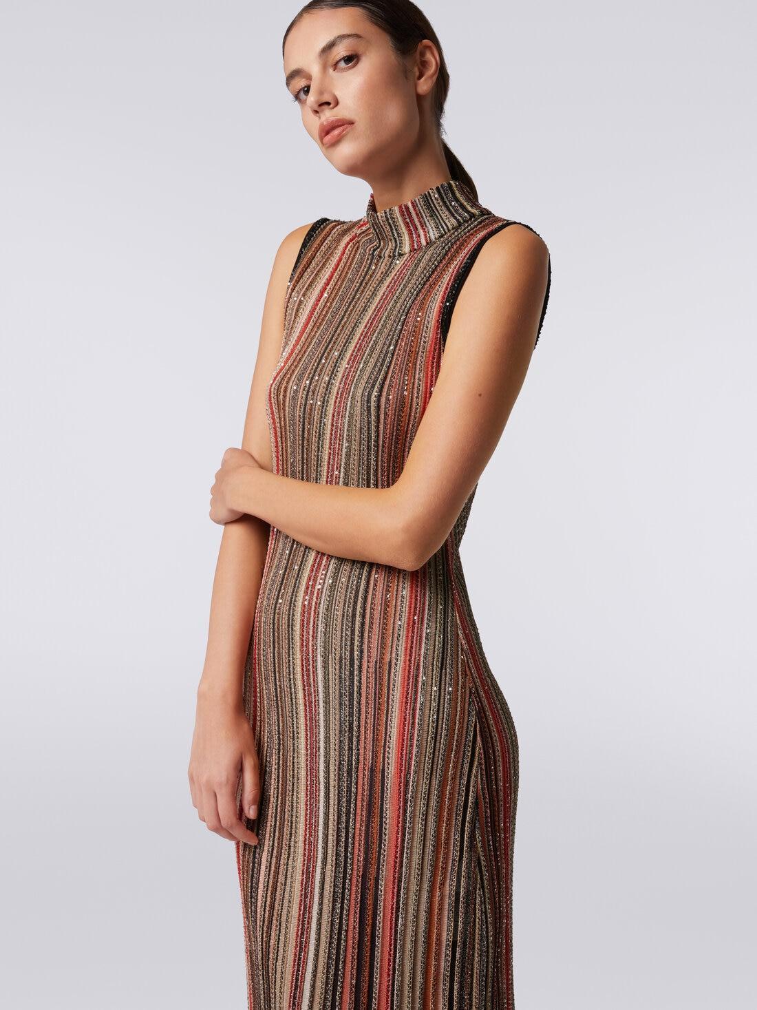 Long dress in vertical striped knit with sequins Multicoloured | Missoni Product Image