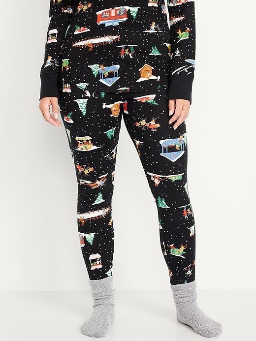 High-Waisted Waffle Pajama Leggings Product Image