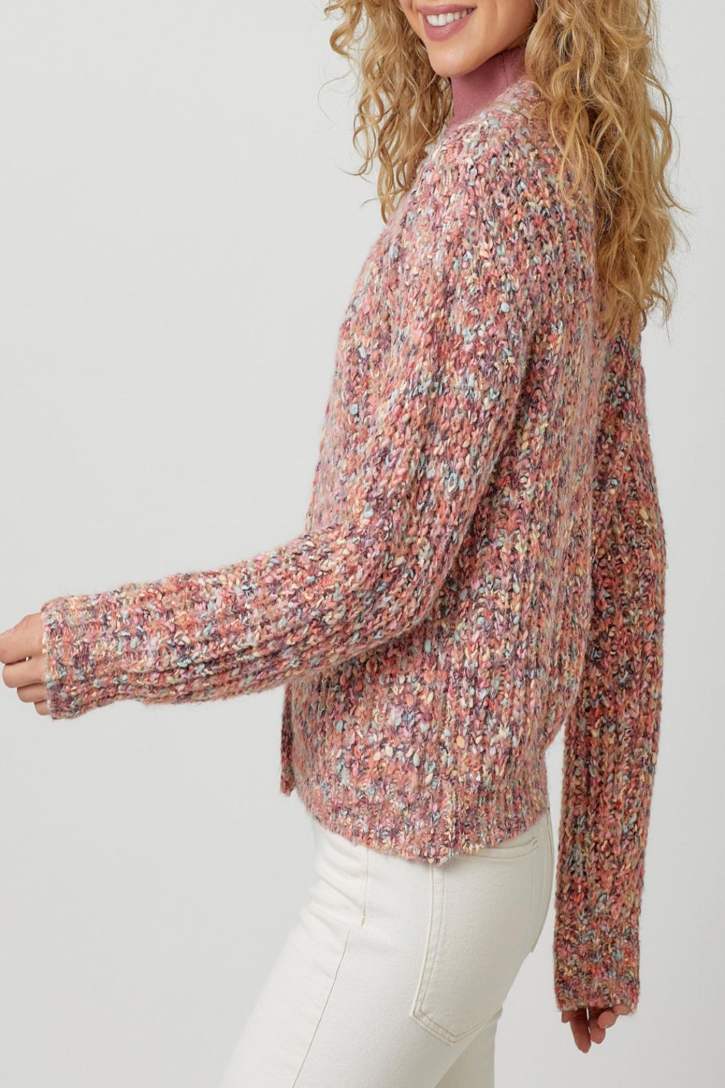 Mixed Yarn Sweater Cardigan Product Image