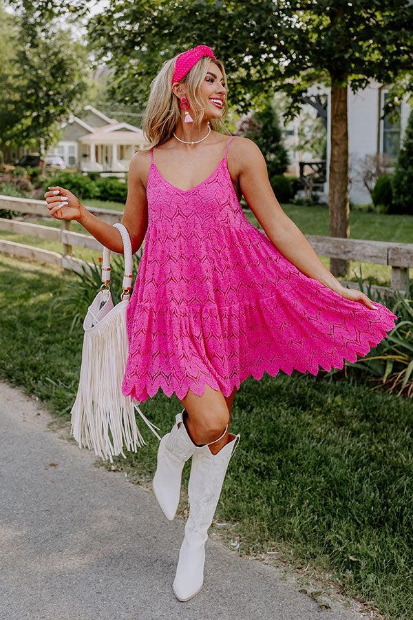 Cuteness On Repeat Lace Dress In Pink Product Image