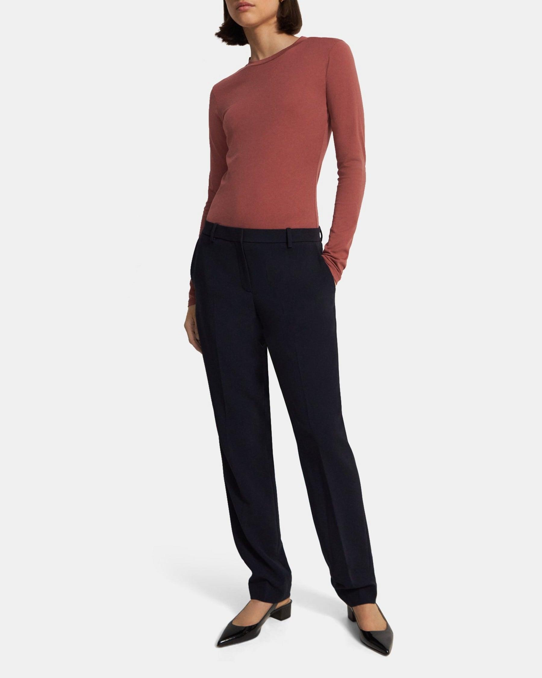 Slim Full Length Pant in Crepe Product Image