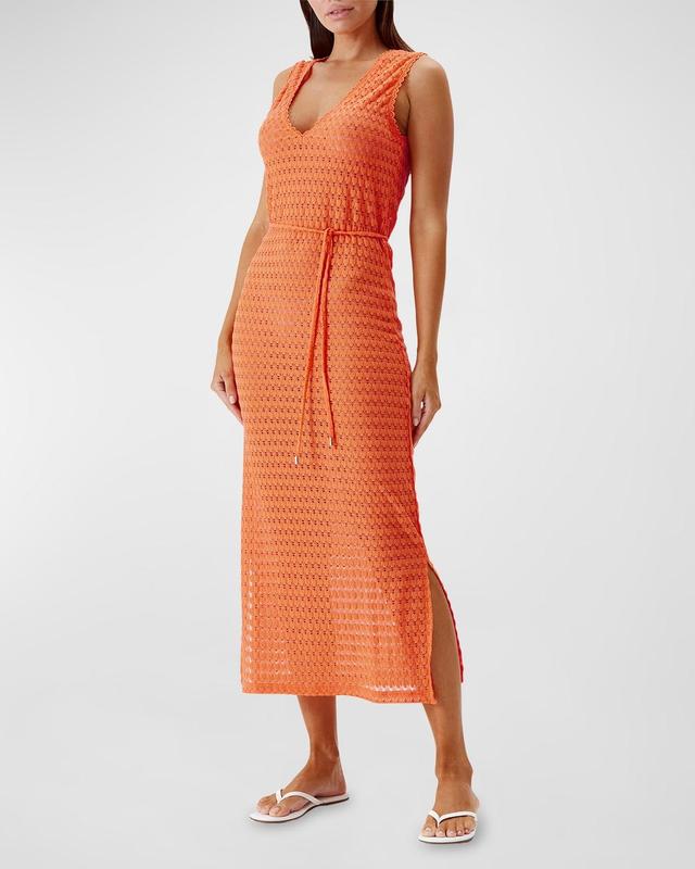 Annabel Crochet Knit Midi Dress Product Image