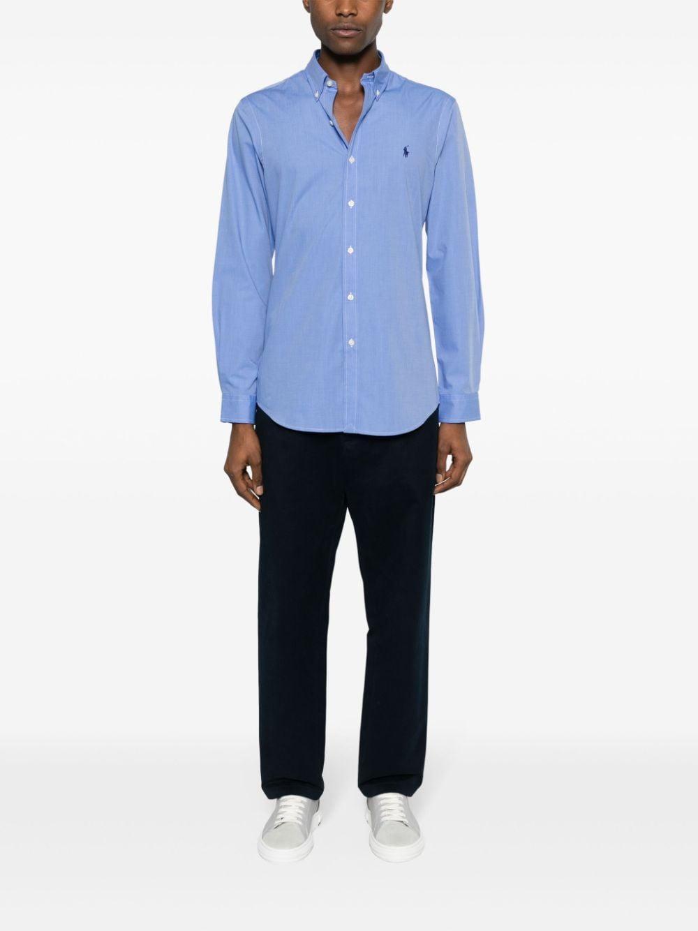 Polo Pony-motif Shirt In Blue Product Image