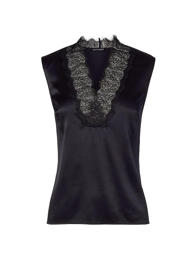 Womens Silk Lace-Trim Tank Product Image