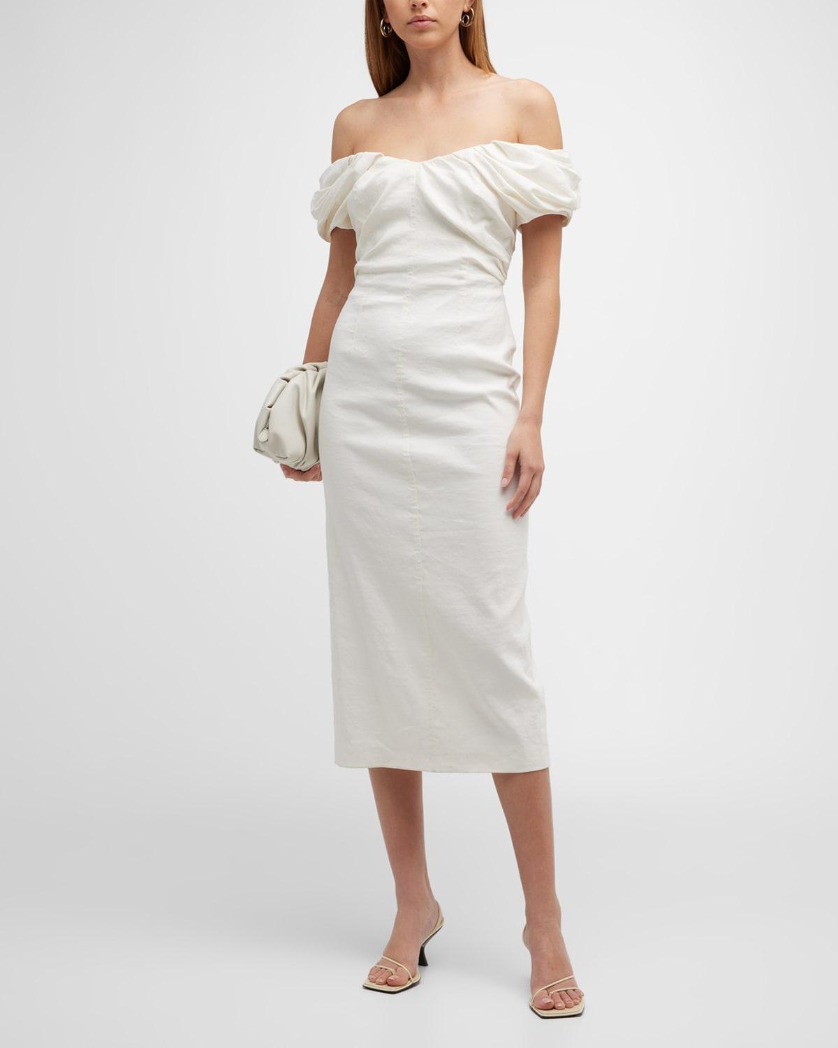 A. L.C. Nora Off the Shoulder Linen Blend Dress Product Image