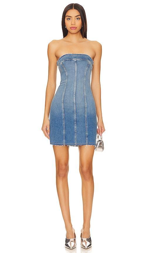 Good American Strapless Denim Tube Minidress Product Image