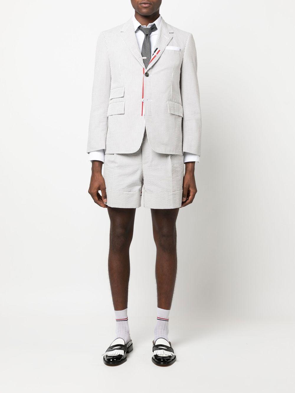 THOM BROWNE Seersucker Single-breasted Blazer In Med Grey Product Image