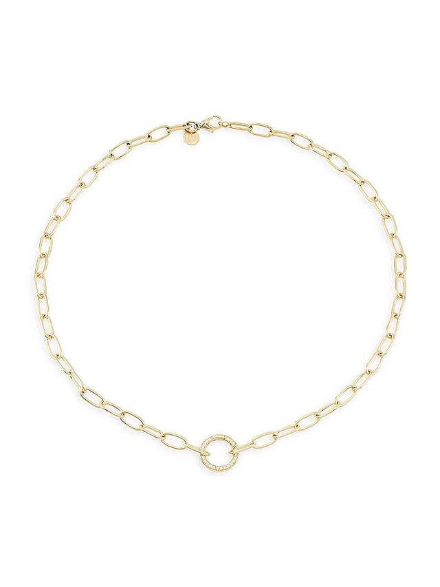 Womens 14K Yellow Gold & 0.16 TCW Diamond Chain Necklace Product Image