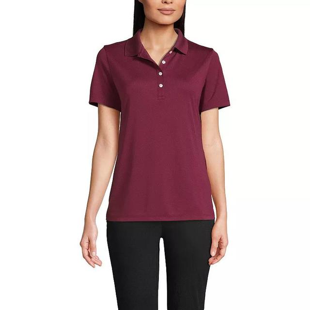 Womens Lands End Short Sleeve Solid Active Polo Shirt Peacock Blue Product Image