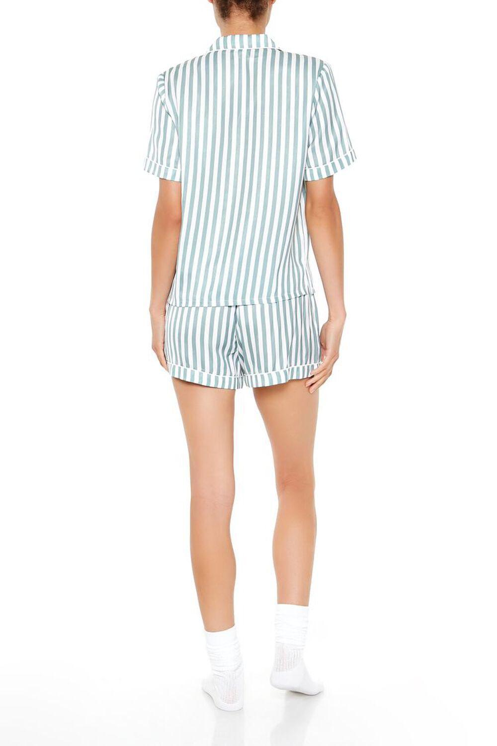 Striped Shirt & Shorts Pajama Set | Forever 21 Product Image