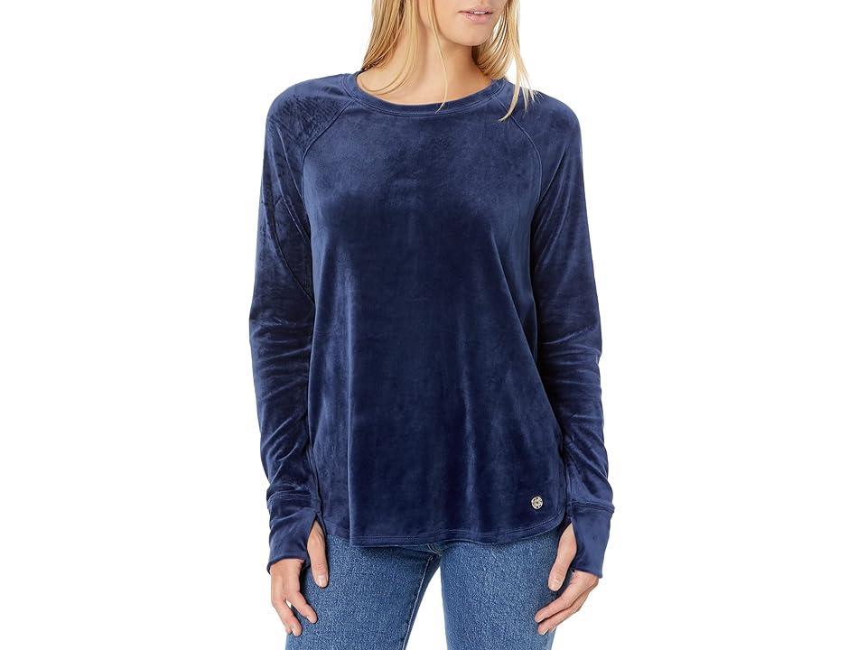 Lilly Pulitzer Blythe Velour Pullover (Low Tide ) Women's Clothing Product Image