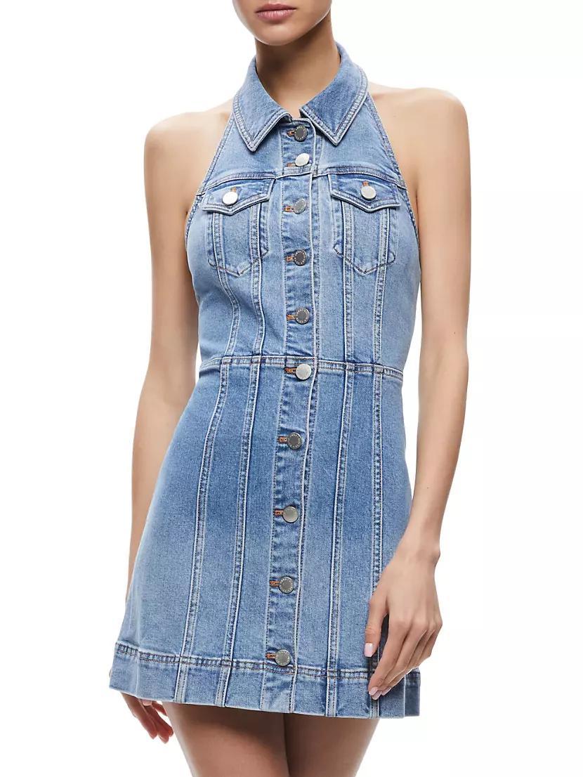 Kendall Denim Halter Minidress Product Image