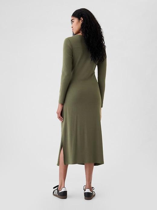 Modern Rib Tie-Knot Midi Dress Product Image