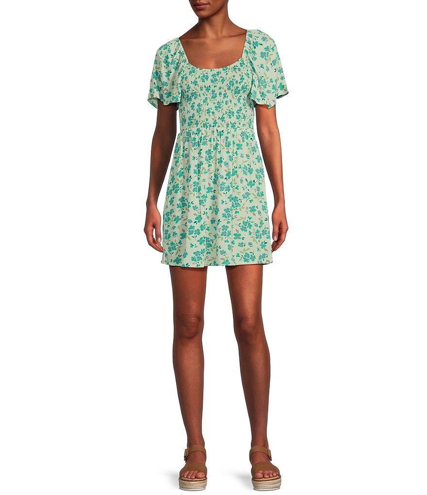 Billabong Sweet Side Floral Print Short Sleeve Mini Dress Product Image