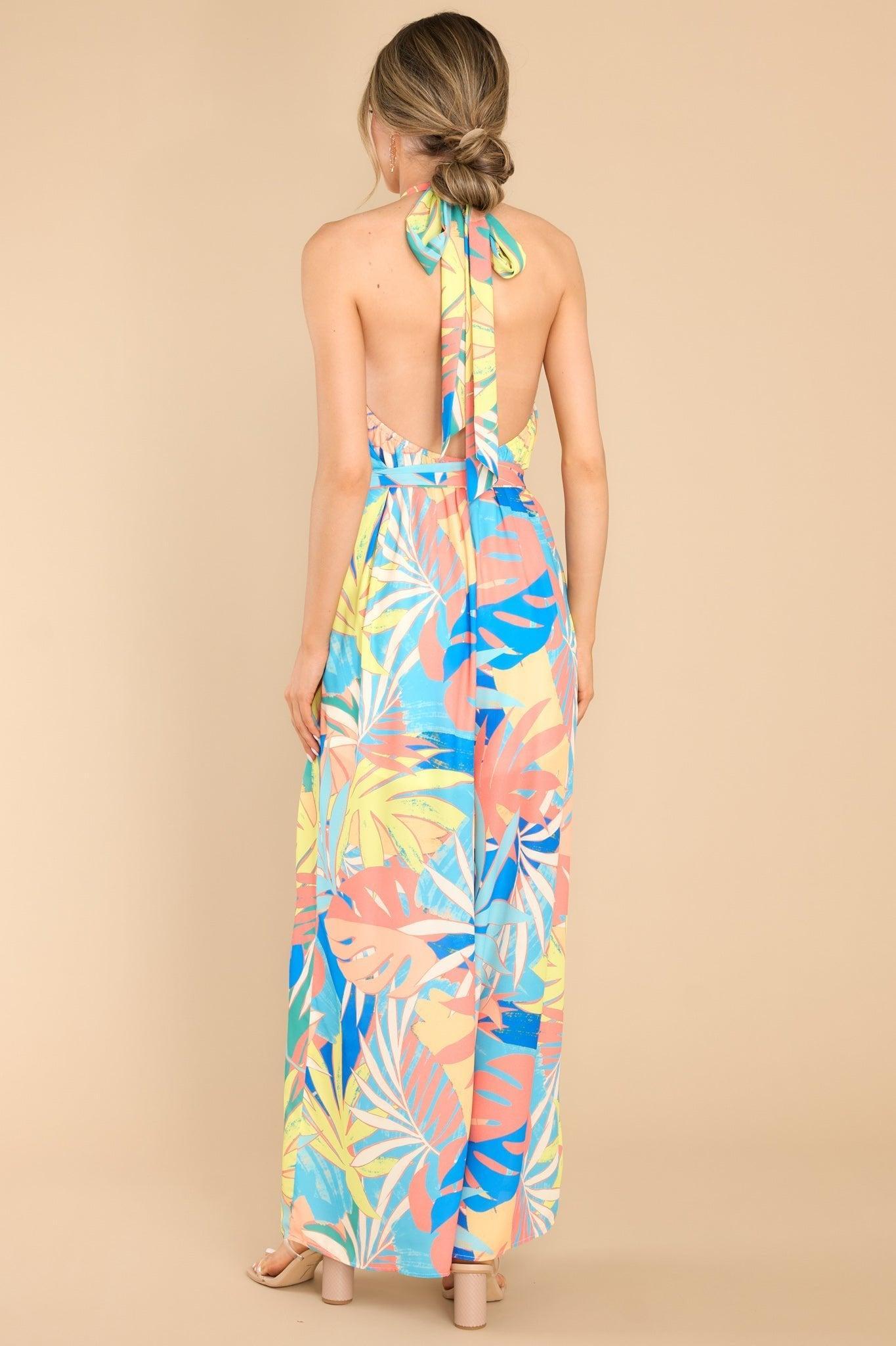 Ocean Drive Blue Tropical Print Jumpsuit Product Image