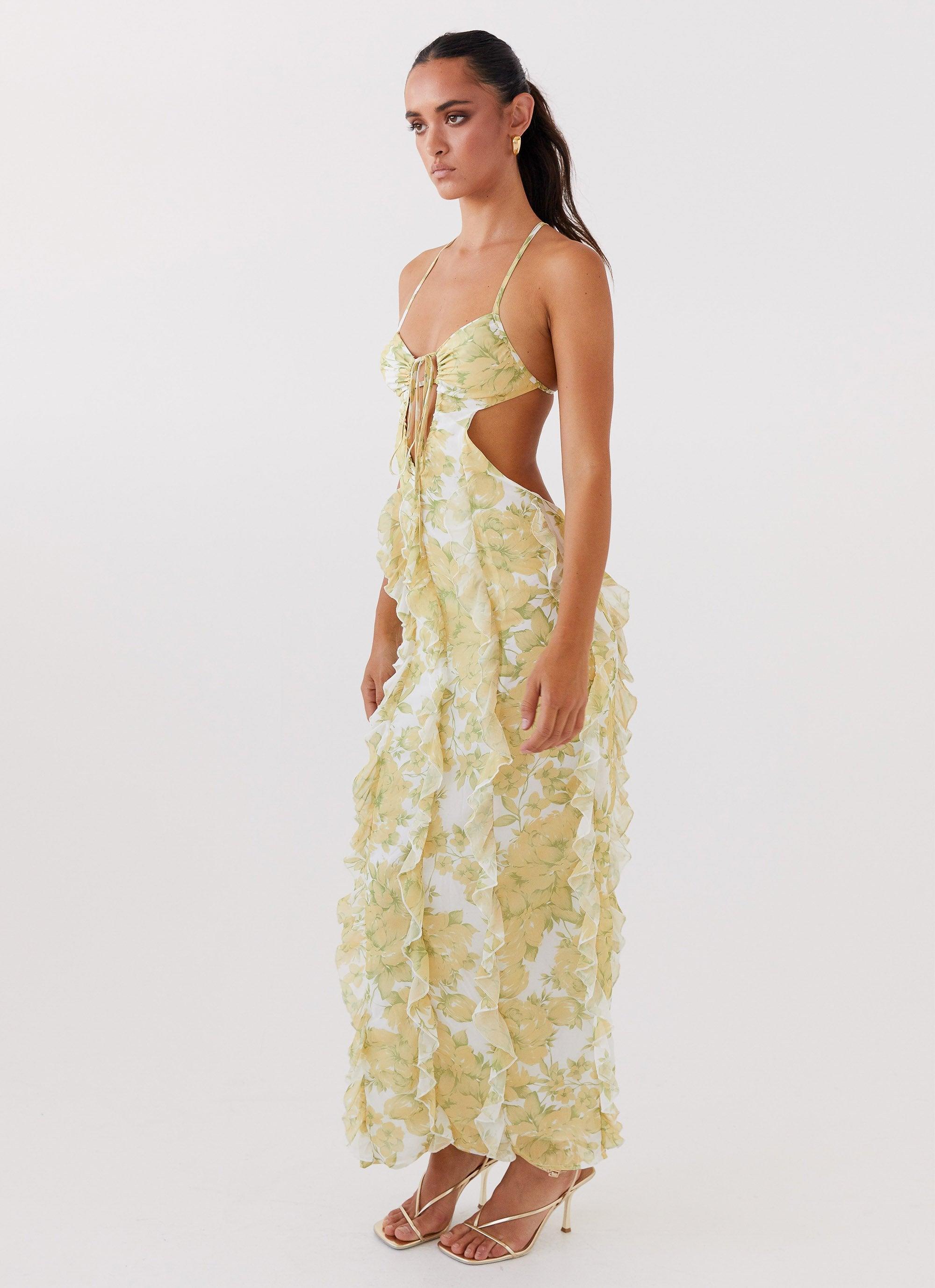 Sunset Kisses Ruffle Maxi Dress - Daffodil Product Image