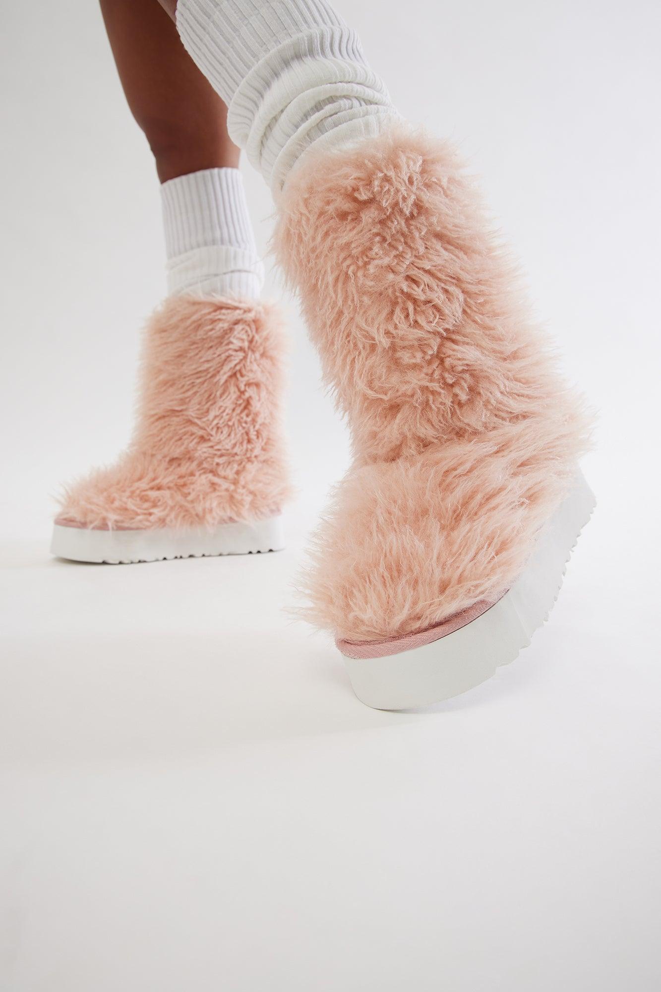 Ontario Faux Fur Boots - Pink Product Image