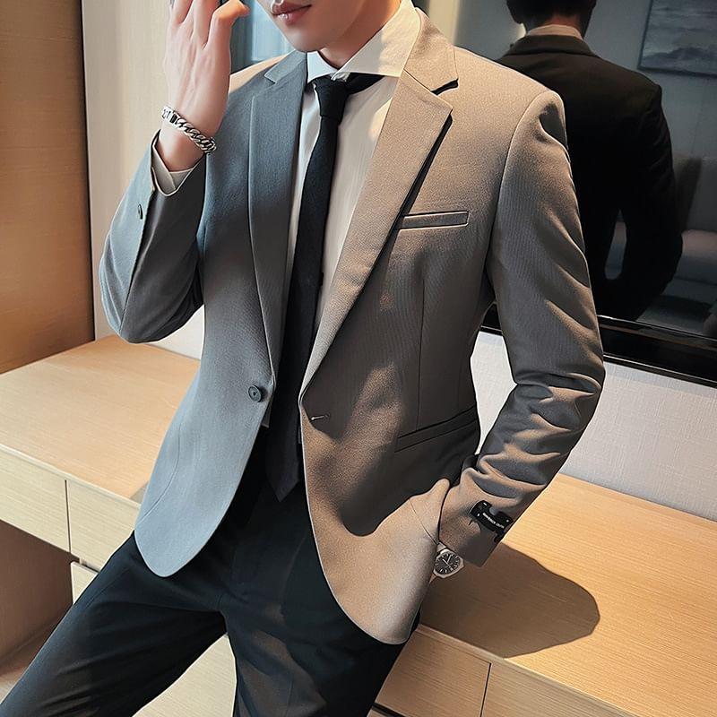 Plain Single-Button Blazer product image