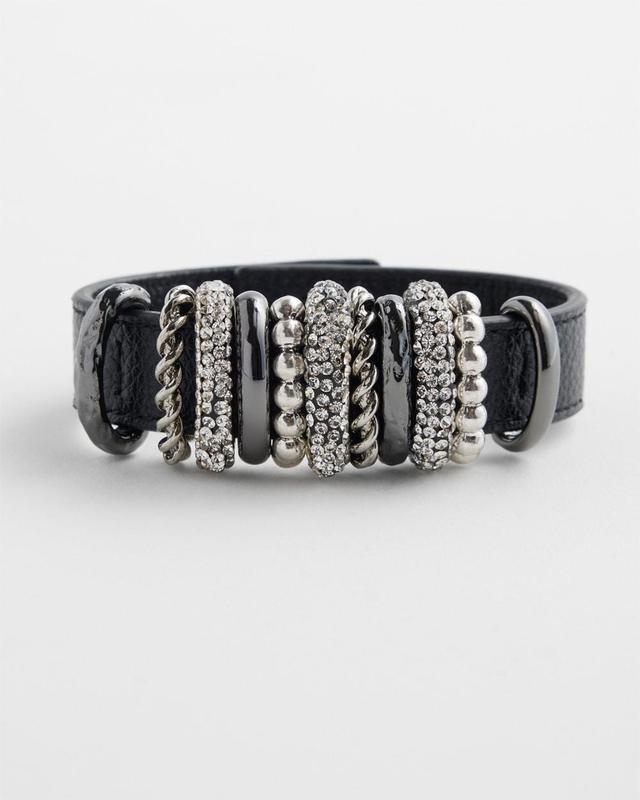 Silver Tone Leather Bracelet   Chico's - Silver - Women Product Image