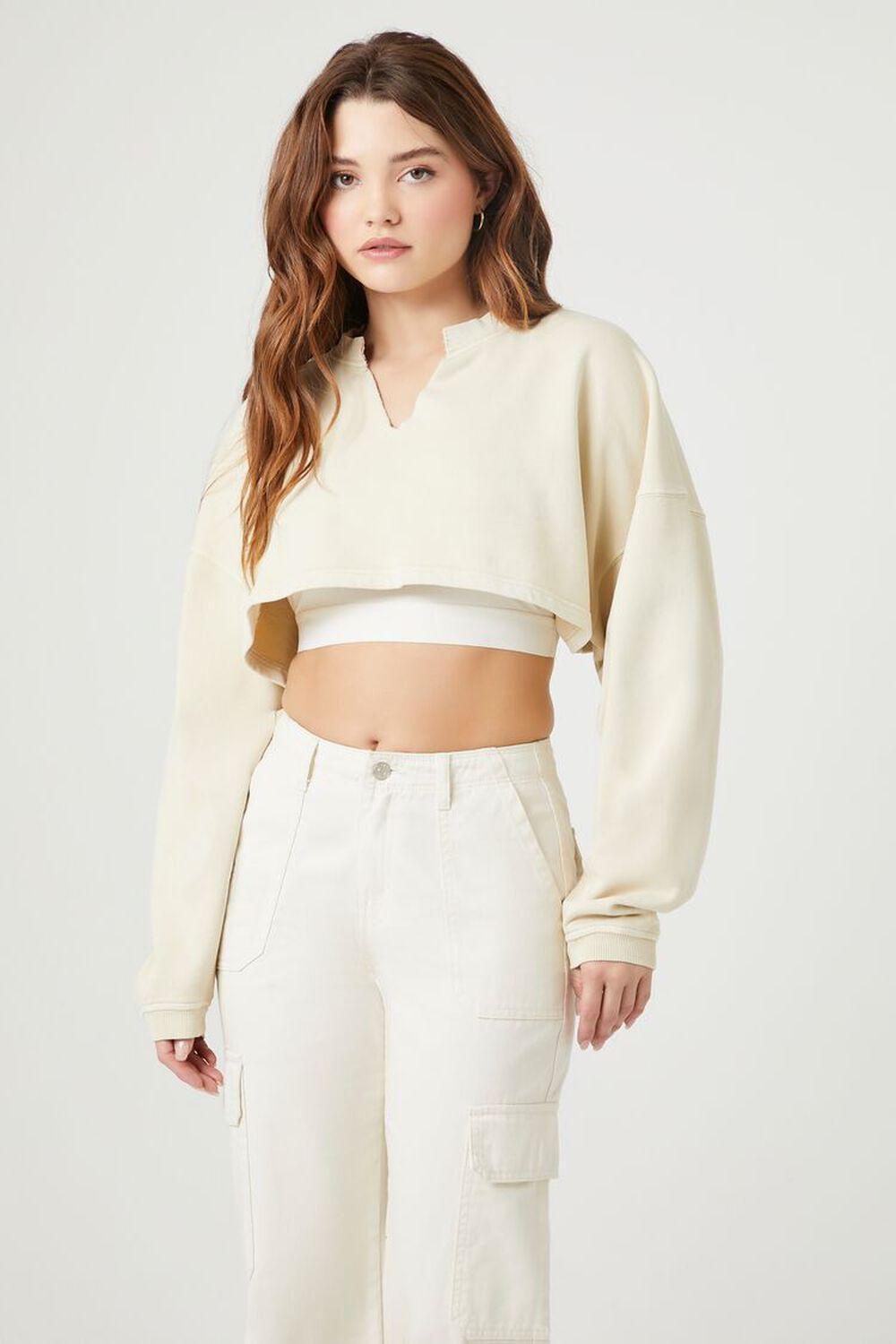 Cropped French Terry Pullover | Forever 21 Product Image