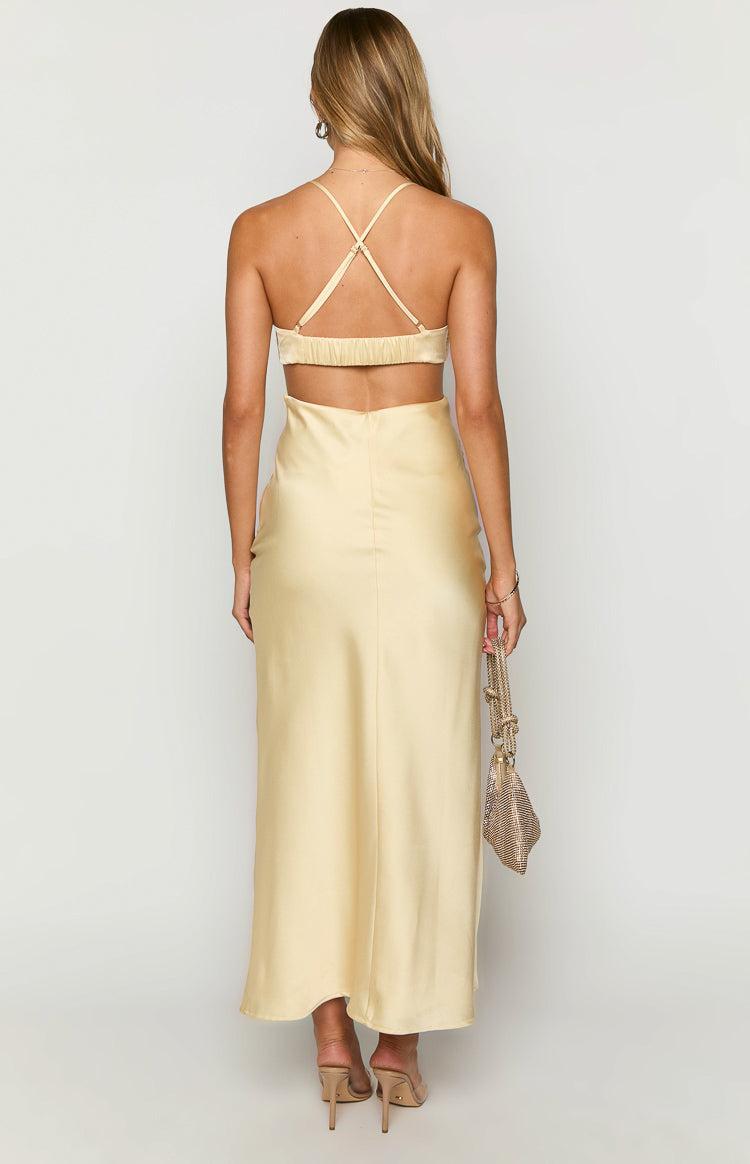 Taleah Yellow Cut Out Maxi Dress Product Image