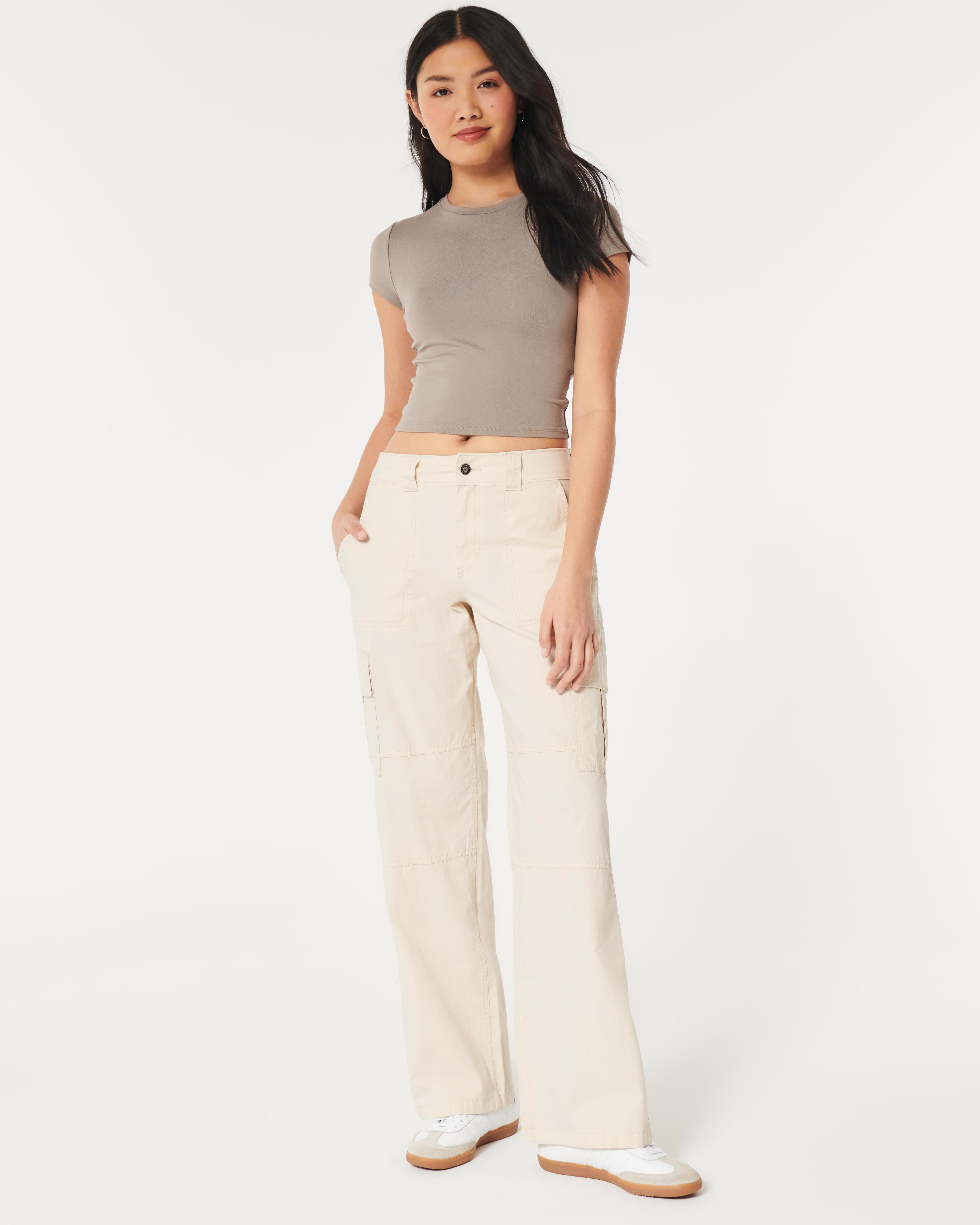 High-Rise Poplin Baggy Cargo Pants product image