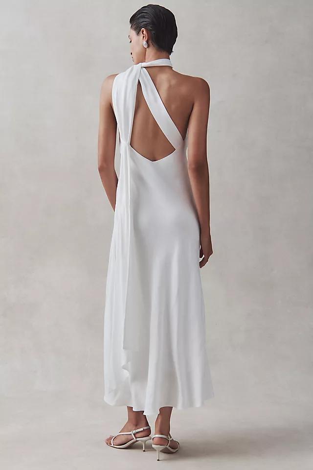 BHLDN One-Shoulder Removable Scarf Midi Dress Product Image