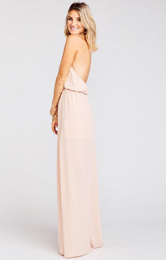 Heather Halter Dress ~ Dusty Blush Crisp Product Image