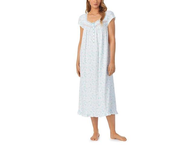 Eileen West Floral Cap Sleeve Cotton Jersey Nightgown Product Image