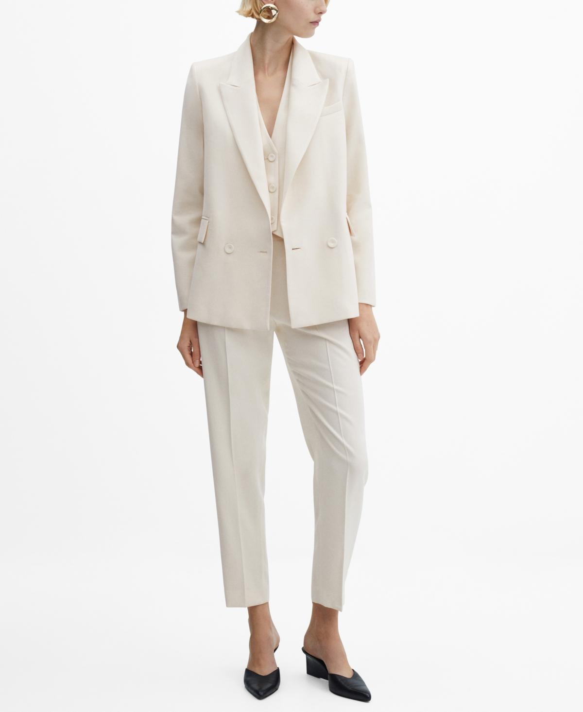 MANGO - Double-breasted suit blazer ecruWomen Product Image