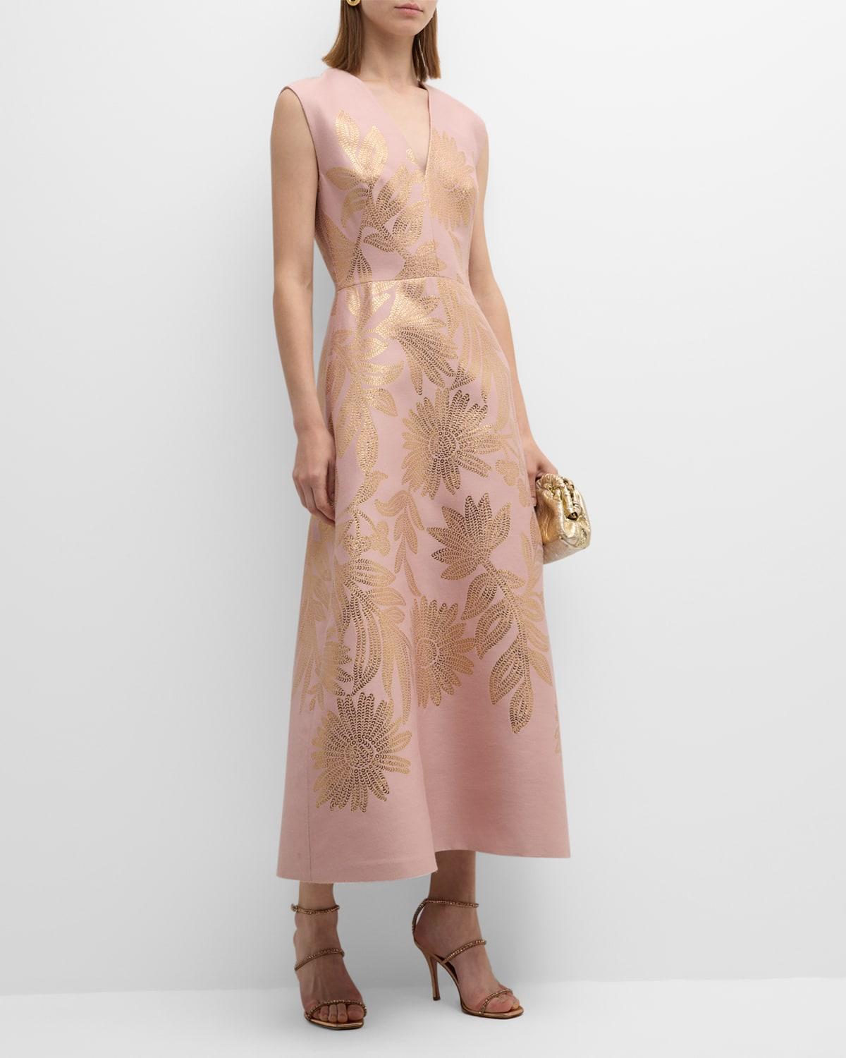 Womens Blair Metallic Jacquard Maxi Dress Product Image