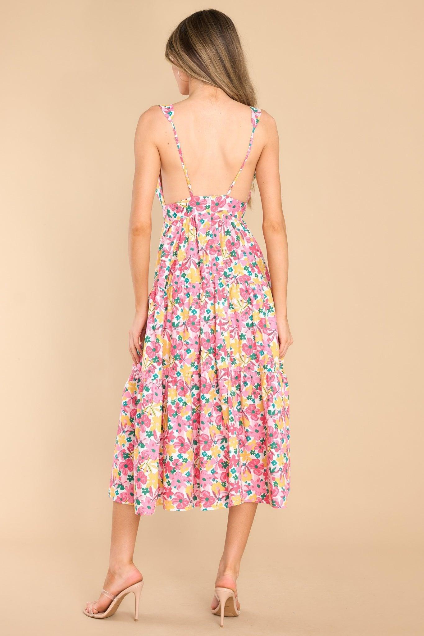 Sweetest Showers Pink Multi Floral Midi Dress product image