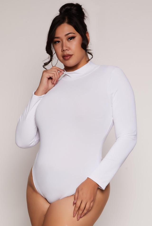 Womens Plus Size Mock Neck Long Sleeve Bodysuit Product Image