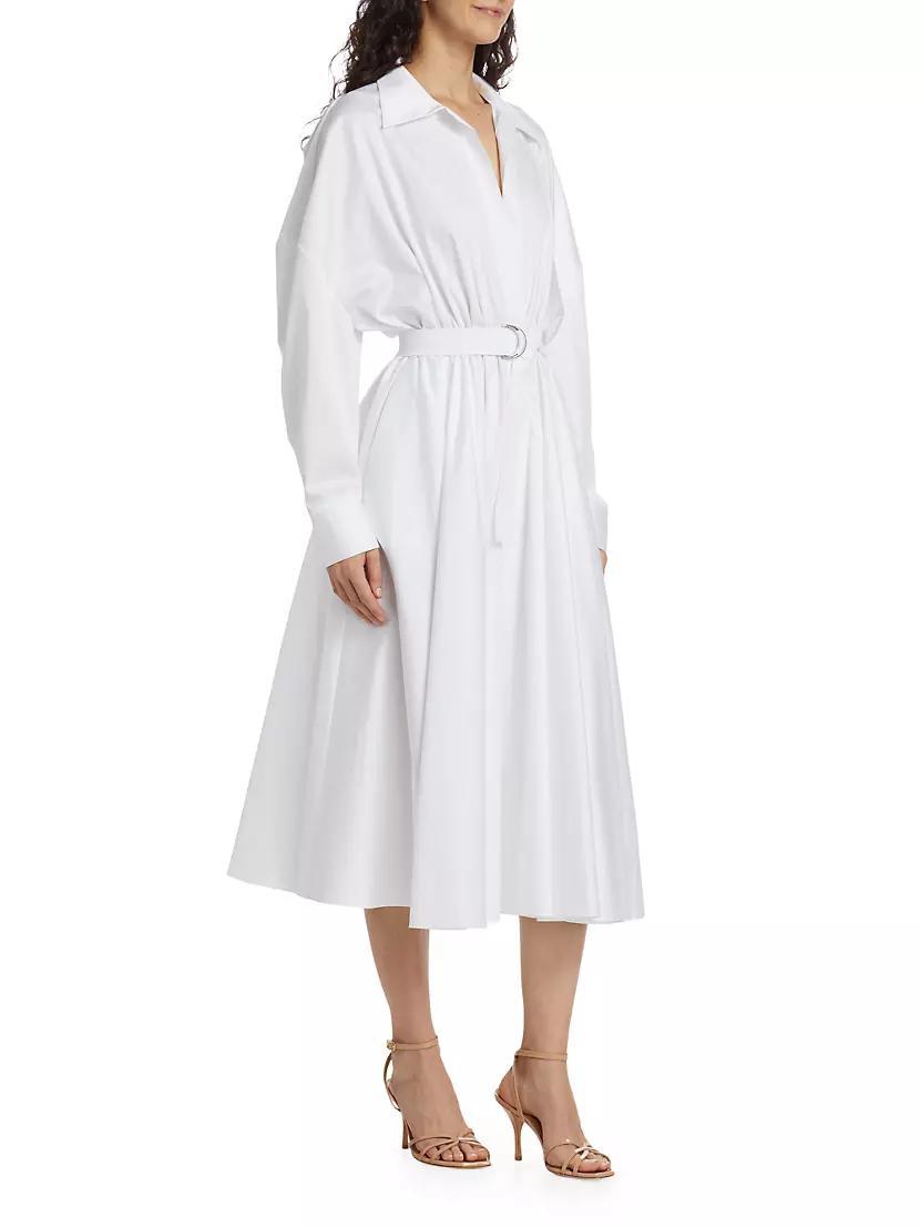 Oversized Belted Poplin Midi-Dress Product Image