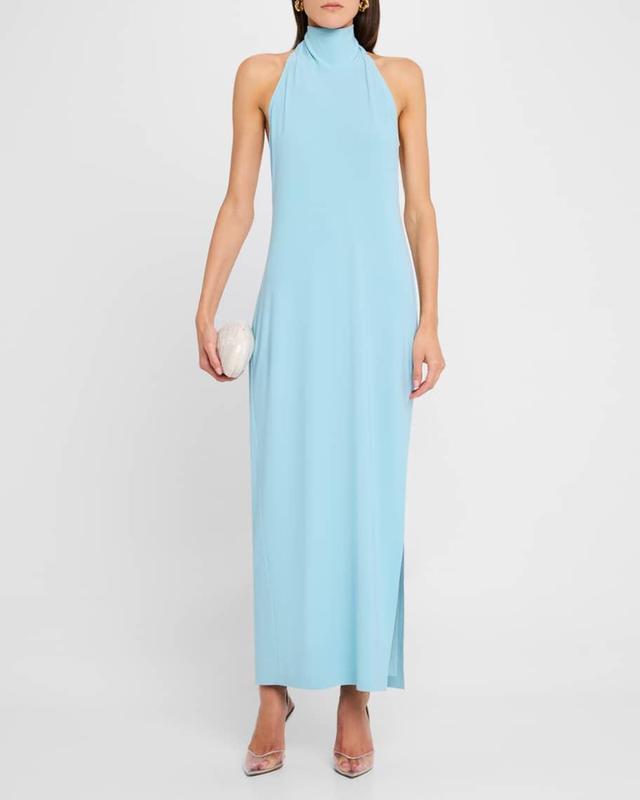 Halter Turtle Side Slit Gown Product Image