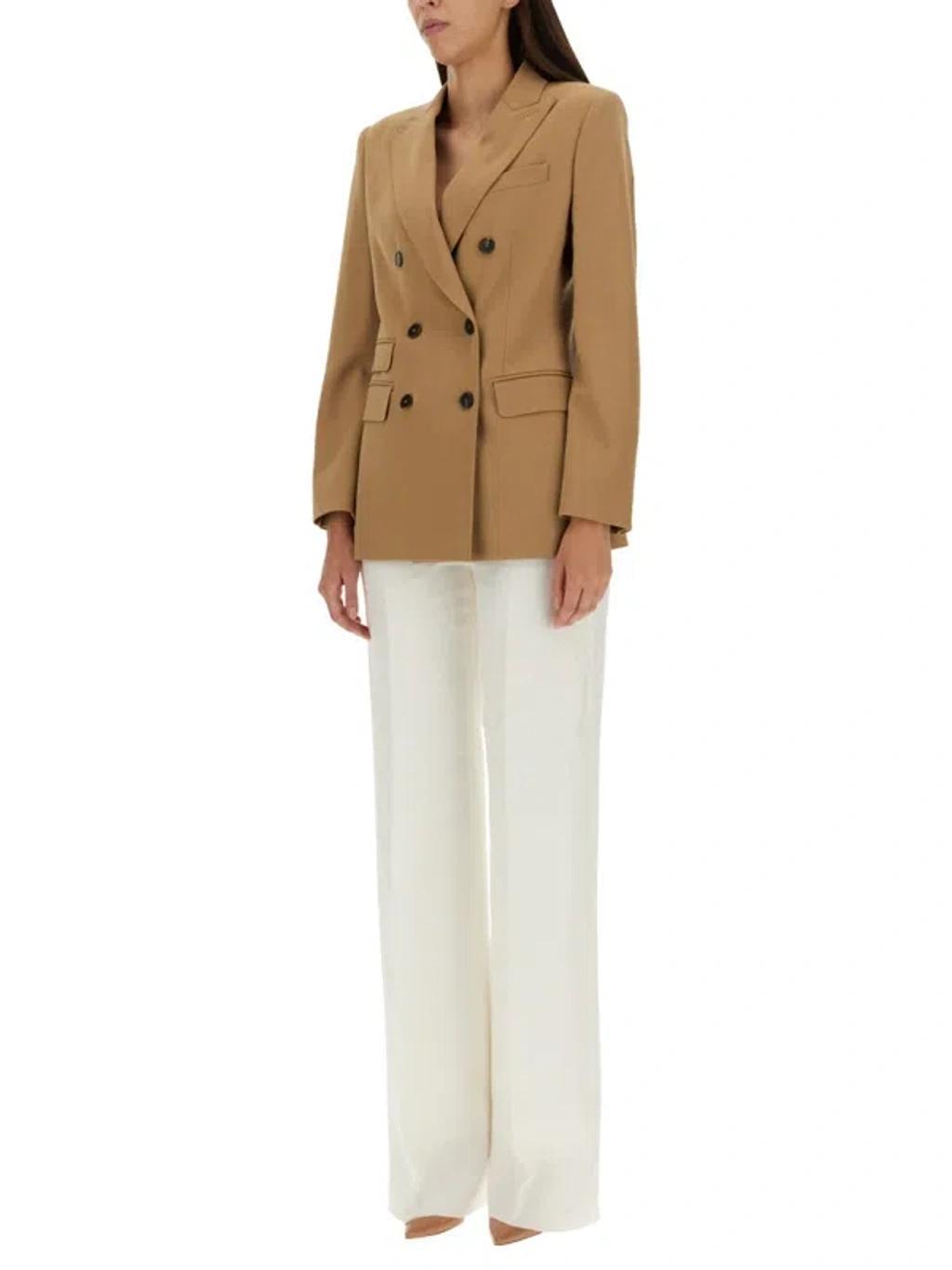 MAX MARA Double-breasted Blazer In Beige Product Image