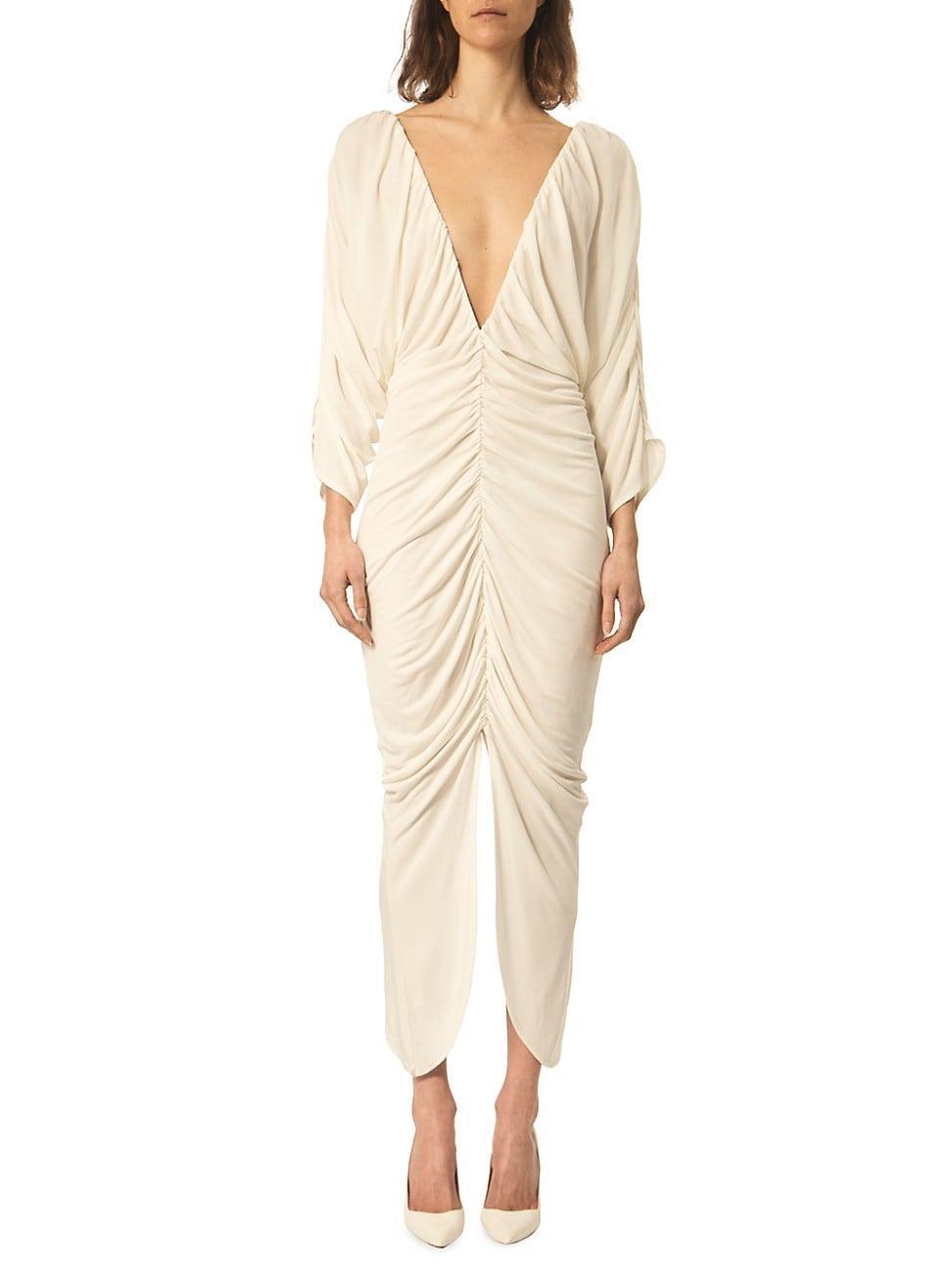 Womens The Beatrice V-Neck Ruched Maxi Dress Product Image